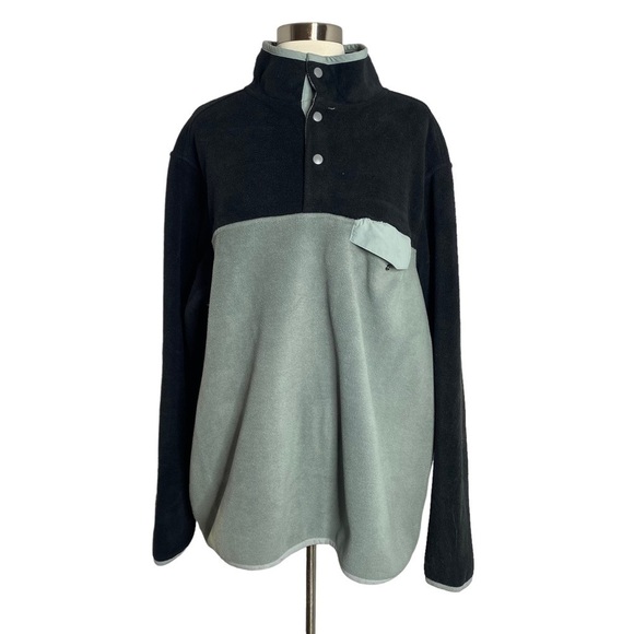 Southern Grit Fleece Mens Large Gray Black Tundra Coloblock Snap Warm Winter - Picture 1 of 4